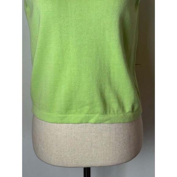 Lilly Pulitzer Tank Top Women Small Green Knit Cotton Crew‎ Neck Preppy Coastal - Picture 8 of 11